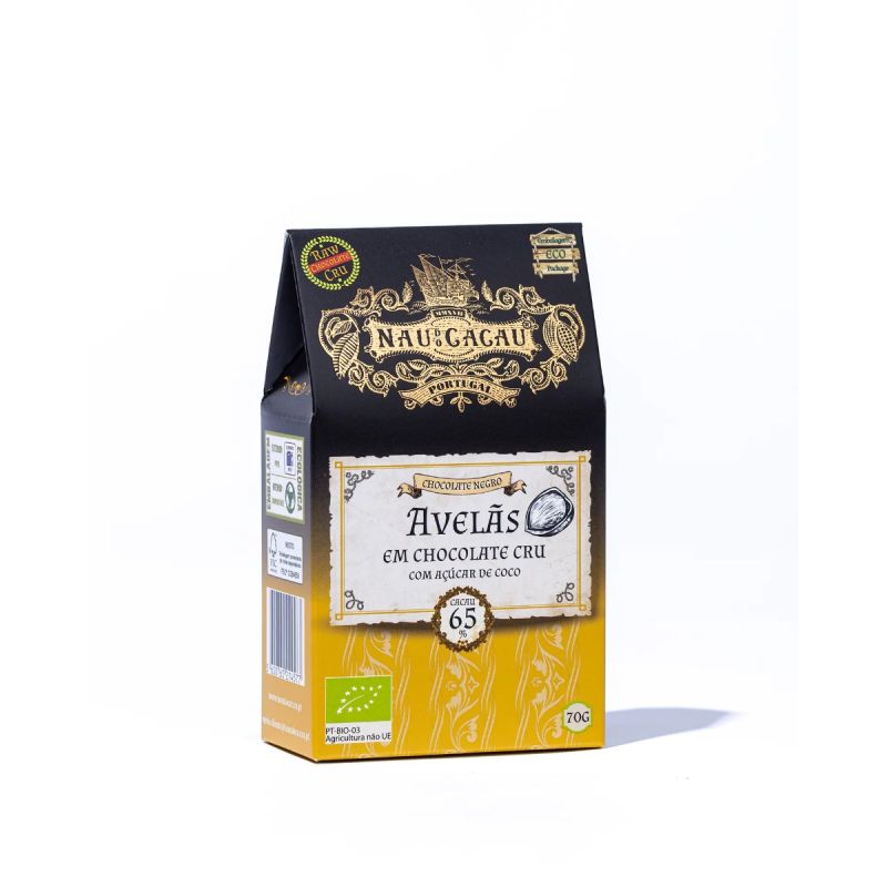 Avelãs em chocolate cru