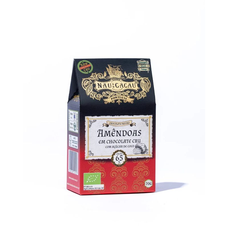 Amêndoas em chocolate cru