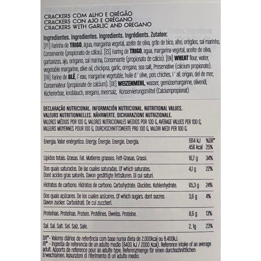 Crackers Ondina Alho e Oregão - VEGAN