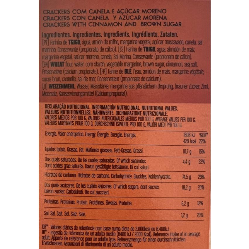 Crackers Capinhas Doces Canela - VEGAN