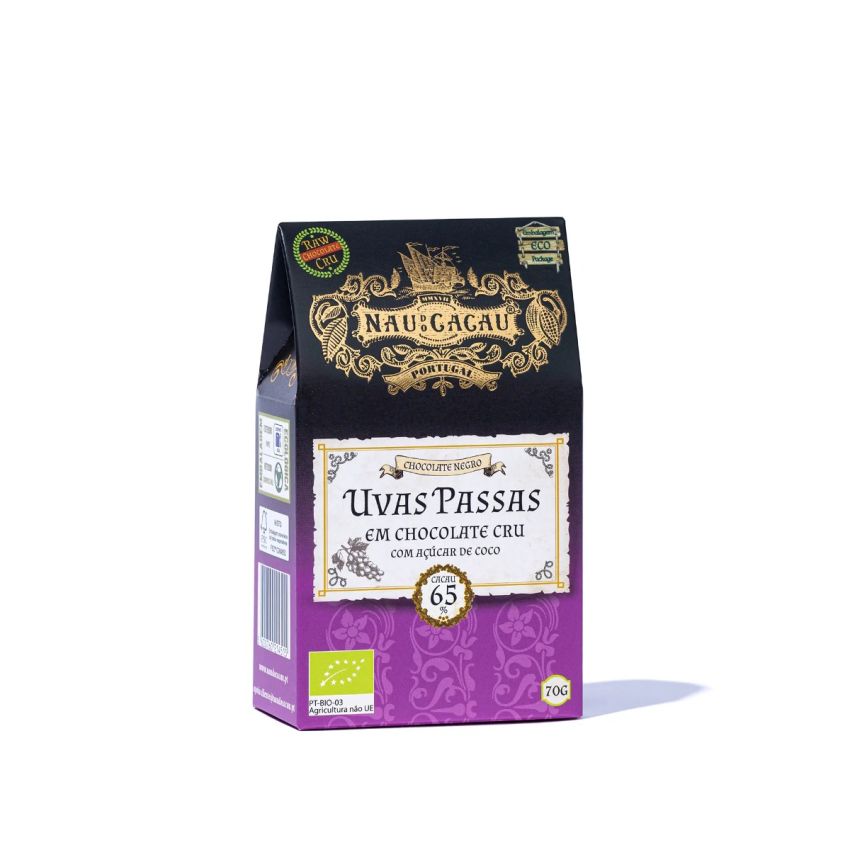 Uvas Passas em chocolate cru